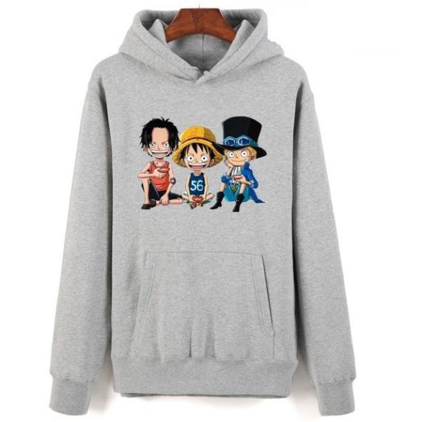 Áo khoác áo hoodie xám Ace Luffy Sabo giá siêu rẻ nhất vịnh bắc bộ