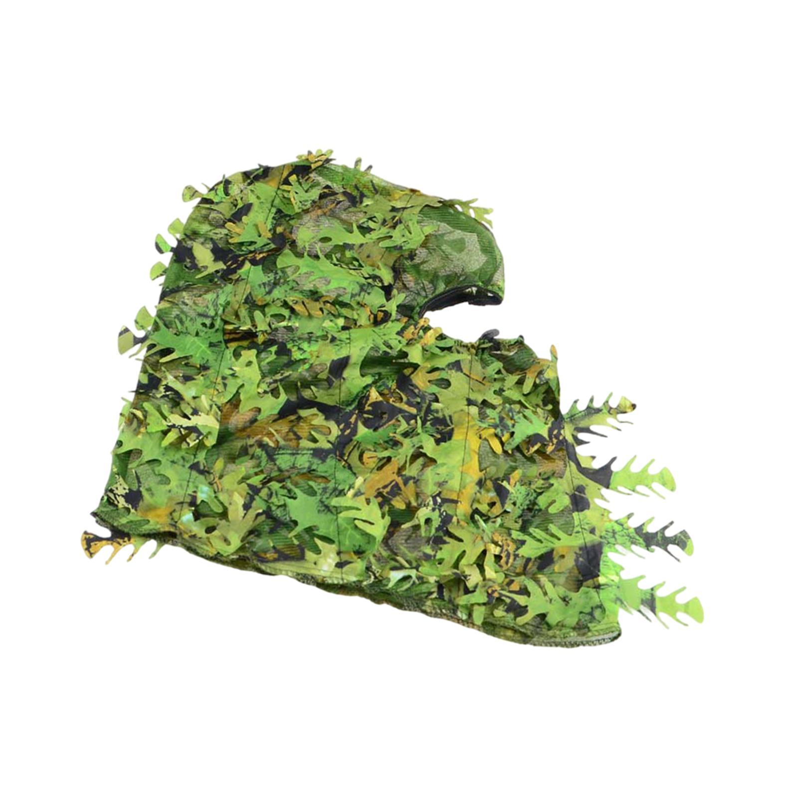 2x 3D Leafy Camouflage Face Mask Hunting Mesh Face Cover Hunting Gear