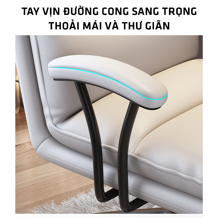 Ghế xoay văn phòng đệm lông vũ bọc da cao cấp