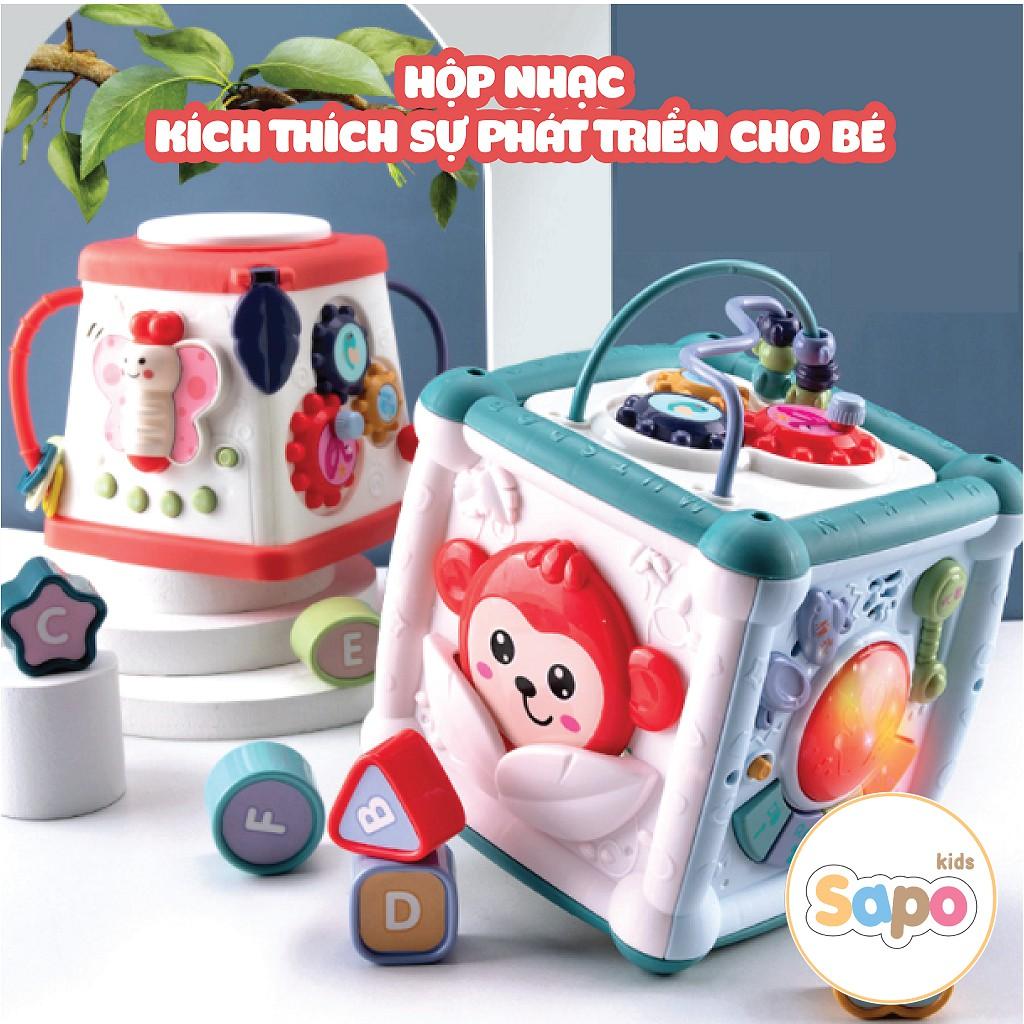 Hộp âm nhạc đa năng cho bé có đàn,nhạc tiếng anh,thả hình sapo kids (kèm tặng 3pin+tua vít