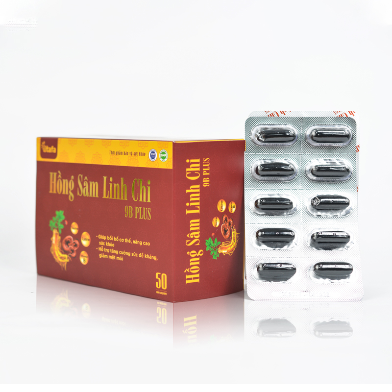 Viên uống HỒNG SÂM LINH CHI 9B PLUS- Giúp bồi bổ, giảm mệt mỏi, tăng sức đề kháng
