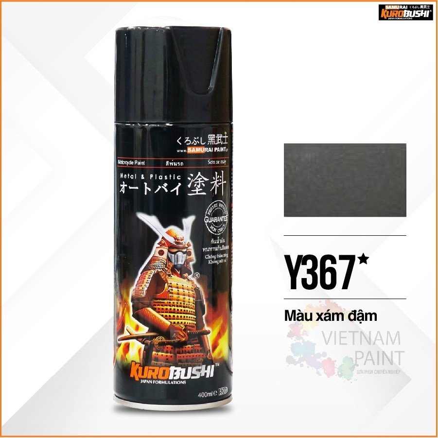 Sơn Samurai - MÀU XÁM ĐẬM  Y367 (400ml)