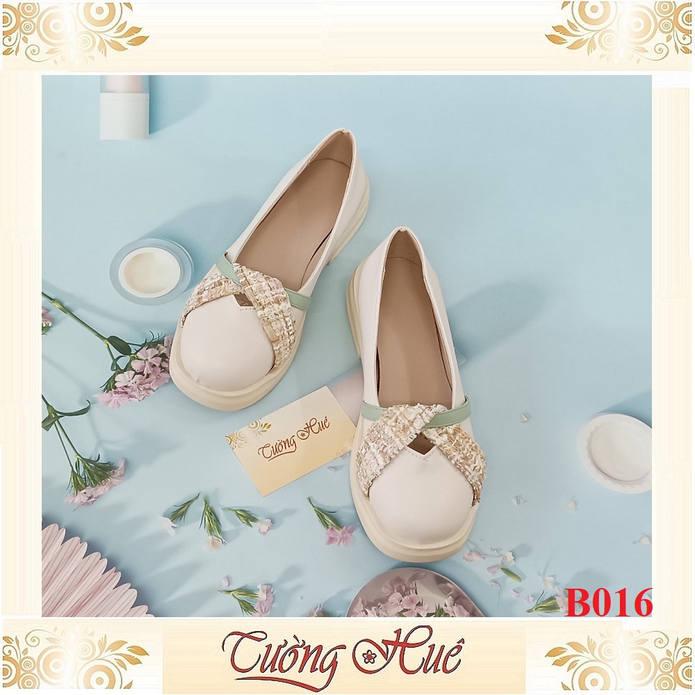 Giày Búp Bê Bít Mũi Nữ Gót Vuông Cao 3CM - Hàng Quảng Châu - B016