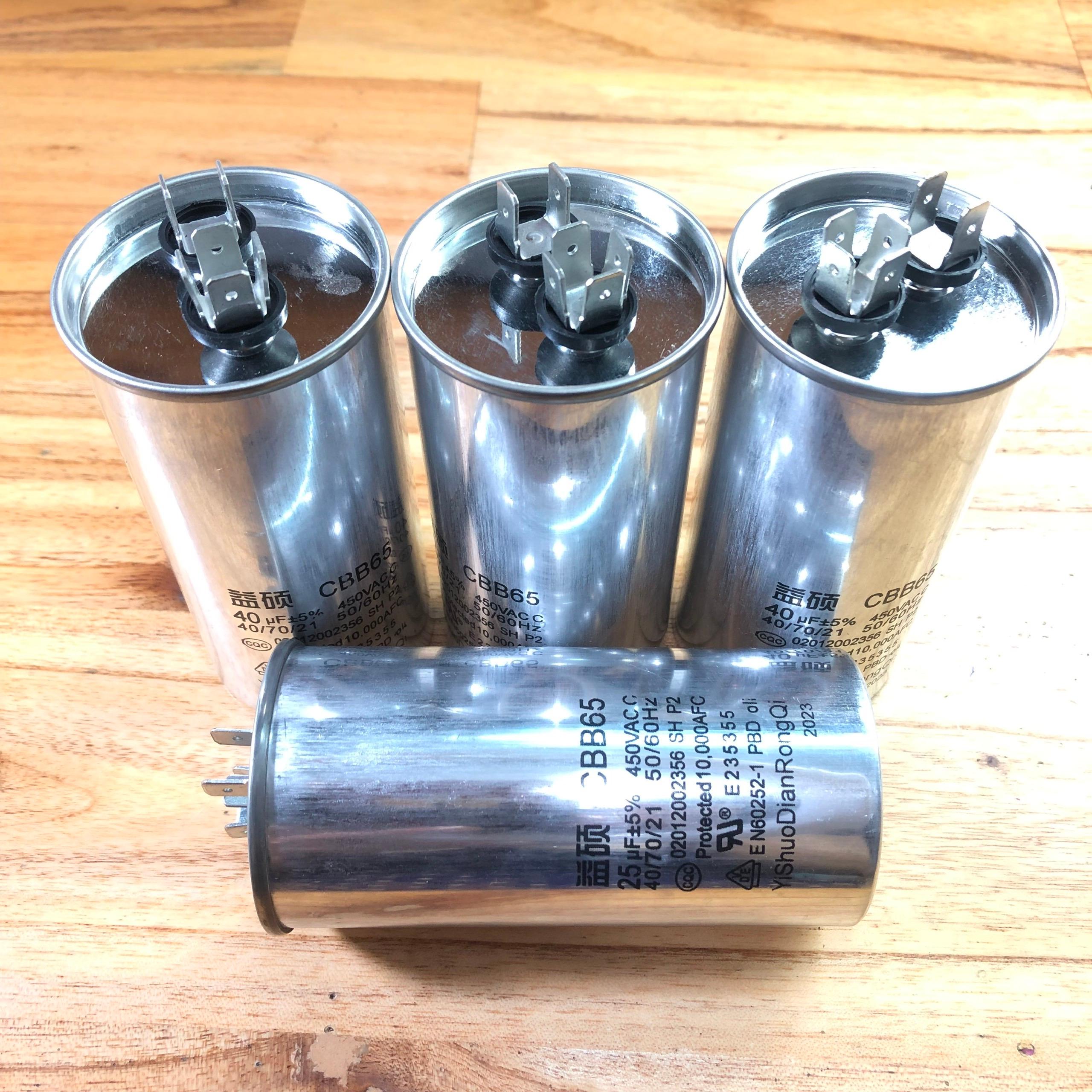 Tụ điện điều hòa không khí CBB65 450Vac 25uf, 30uf, 35uf, 40uf, tụ máy nén điều hòa không khí.