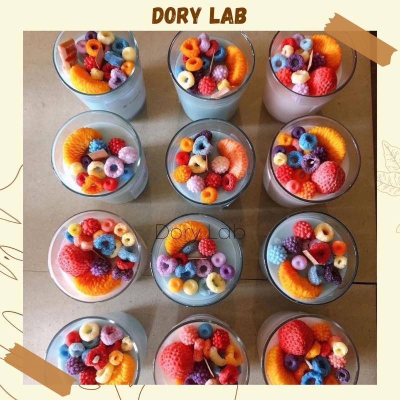 Nến Thơm Ly Mix Topping Nhiều Màu Sắc Tinh Dầu Thiên Nhiên - Dory Lab