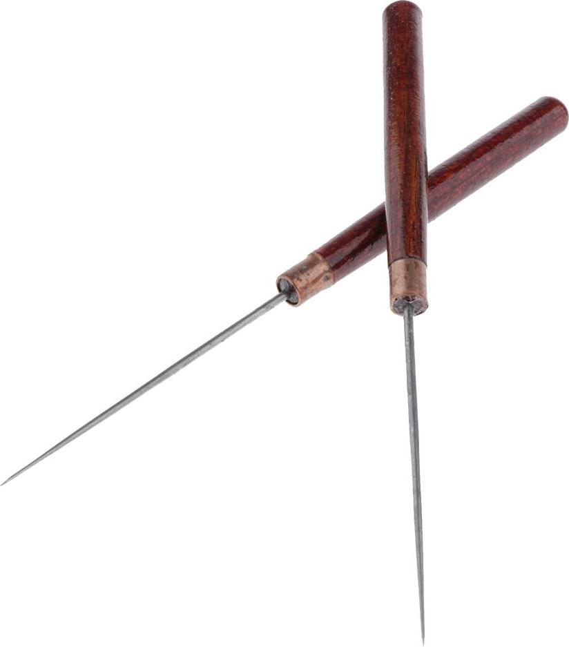 2 Chiếc Tay Cầm Bằng Gỗ Awl Da Thủ Công Khâu Awl DIY May Da Dụng Cụ