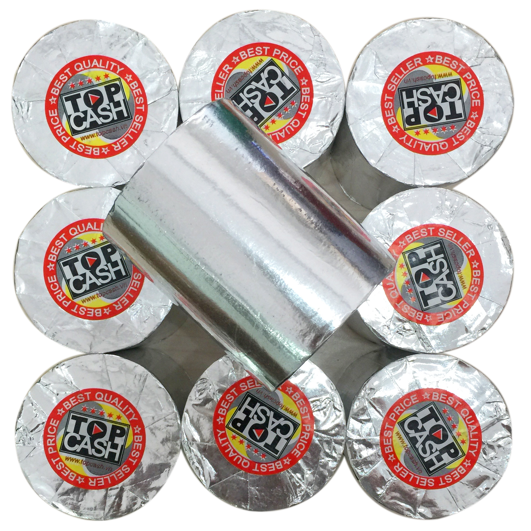 10 cuộn giấy in nhiệt, in bill, in hóa đơn (thermal paper) TOPCASH K80mm phi 65mm (đường kính 65mm) dùng cho máy in nhiệt in hóa đơn, máy tính tiền. Hàng chính hãng