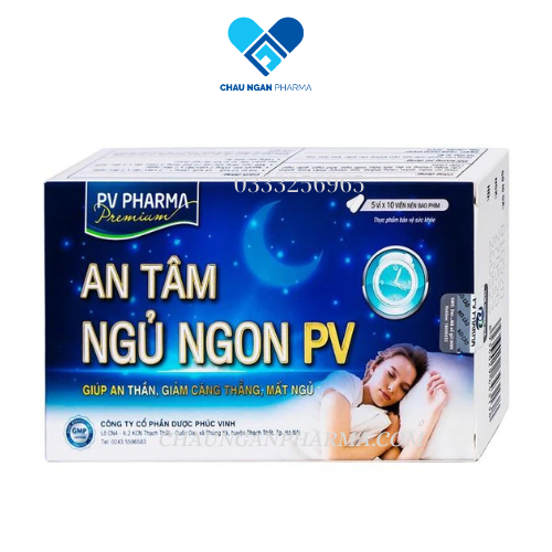 AN TÂM NGỦ NGON PV - giúp an thần, giảm căng thẳng, mất ngủ Hộp 50 viên