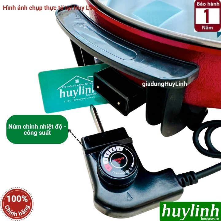 Nồi lẩu điện đôi 2 ngăn Perfect PF-A2N - Dung tích 5 lít - Hàng chính hãng