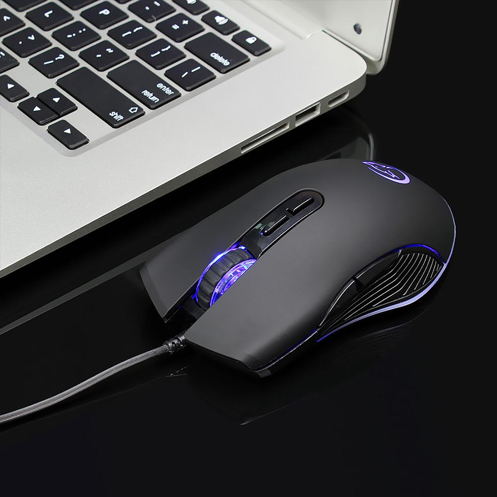 Chuột chơi game có dây YWYT G830 Chuột với 4 DPI có thể điều chỉnh Ánh sáng đầy màu sắc cho máy tính xách tay PC Màu đen