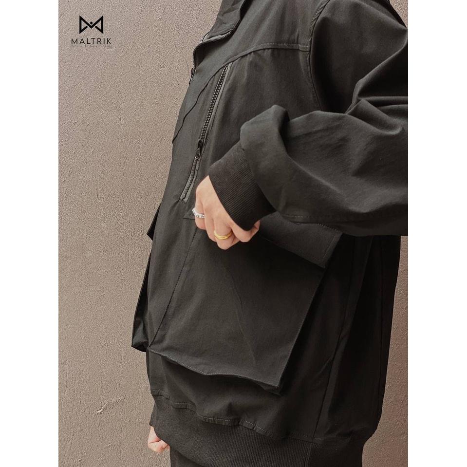 Áo khoác nam chất kaki Maltrik 2 lớp dày dặn, áo khoác nam màu đen kiểu dáng trẻ trung năng động
