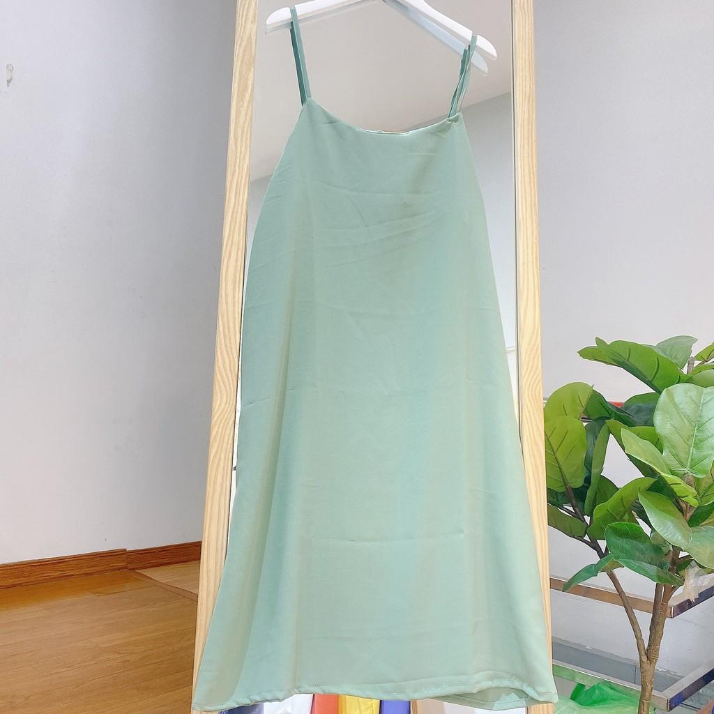 Váy 2 dây, đầm xuông - ầm suông nữ vải đũi lụa mềm mịn mát 7màu thích hợp mặc đi biển