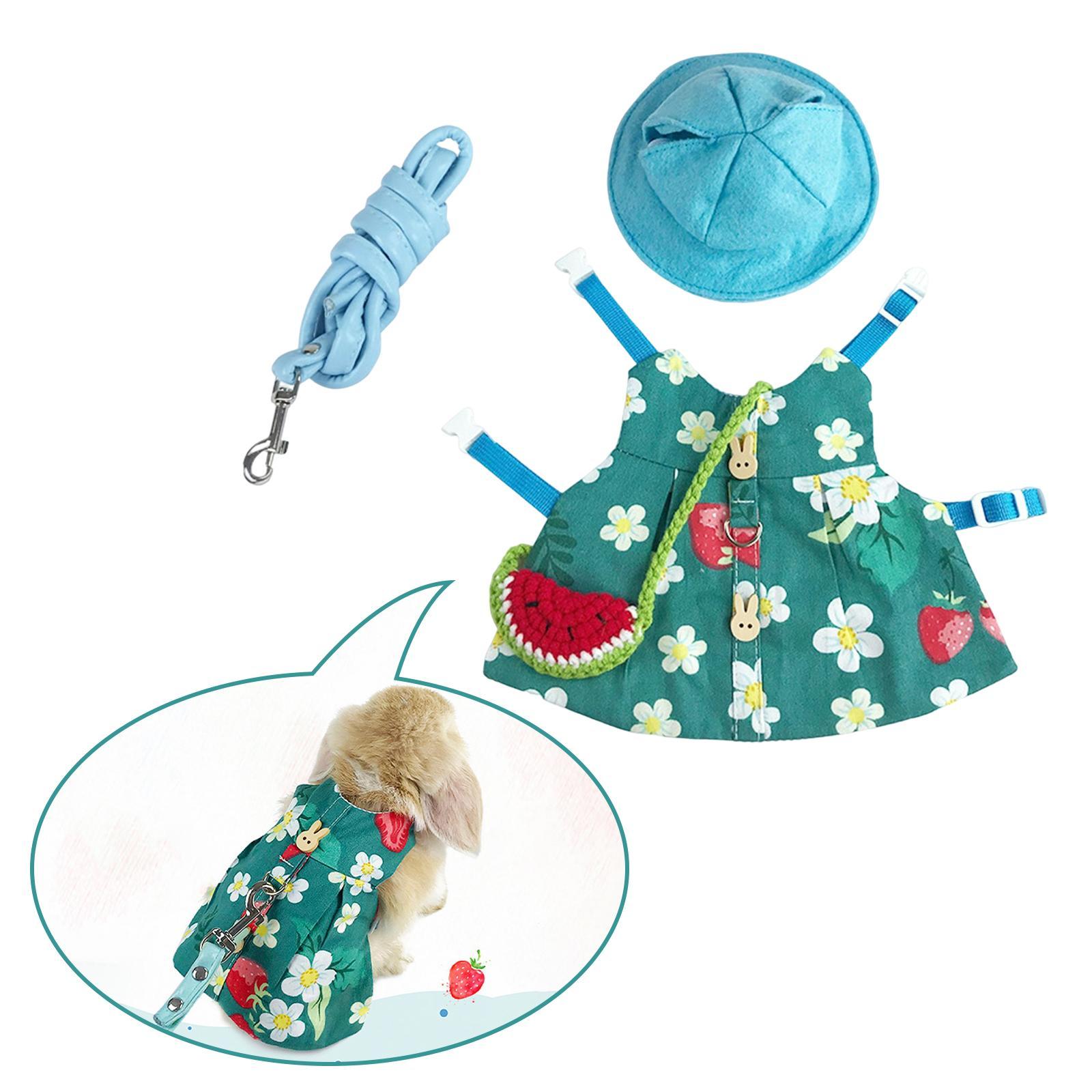 2 Set Rabbit Vest Harness Squirrel Hedgehog Small Animal Bunny Clothes Dress