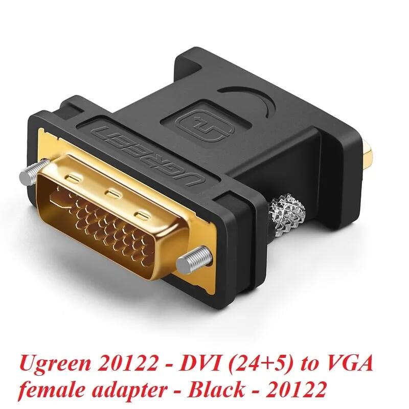 Ugreen UG2012220122TK Màu Đen Đầu chuyển đổi DVI 24 + 5 sang VGA âm - HÀNG CHÍNH HÃNG