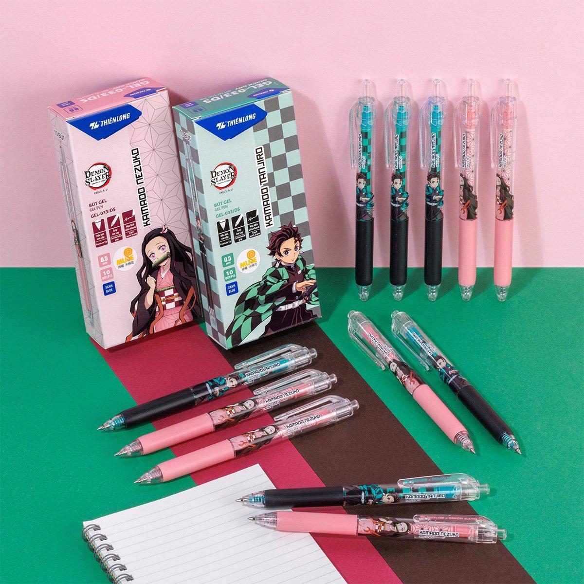 Bút Gel Quick Dry 0.5 mm - Phiên Bản Đặc Biệt Demon Slayer - Thiên Long GEL-033/DS - Mực Xanh - Kamado Nezuko