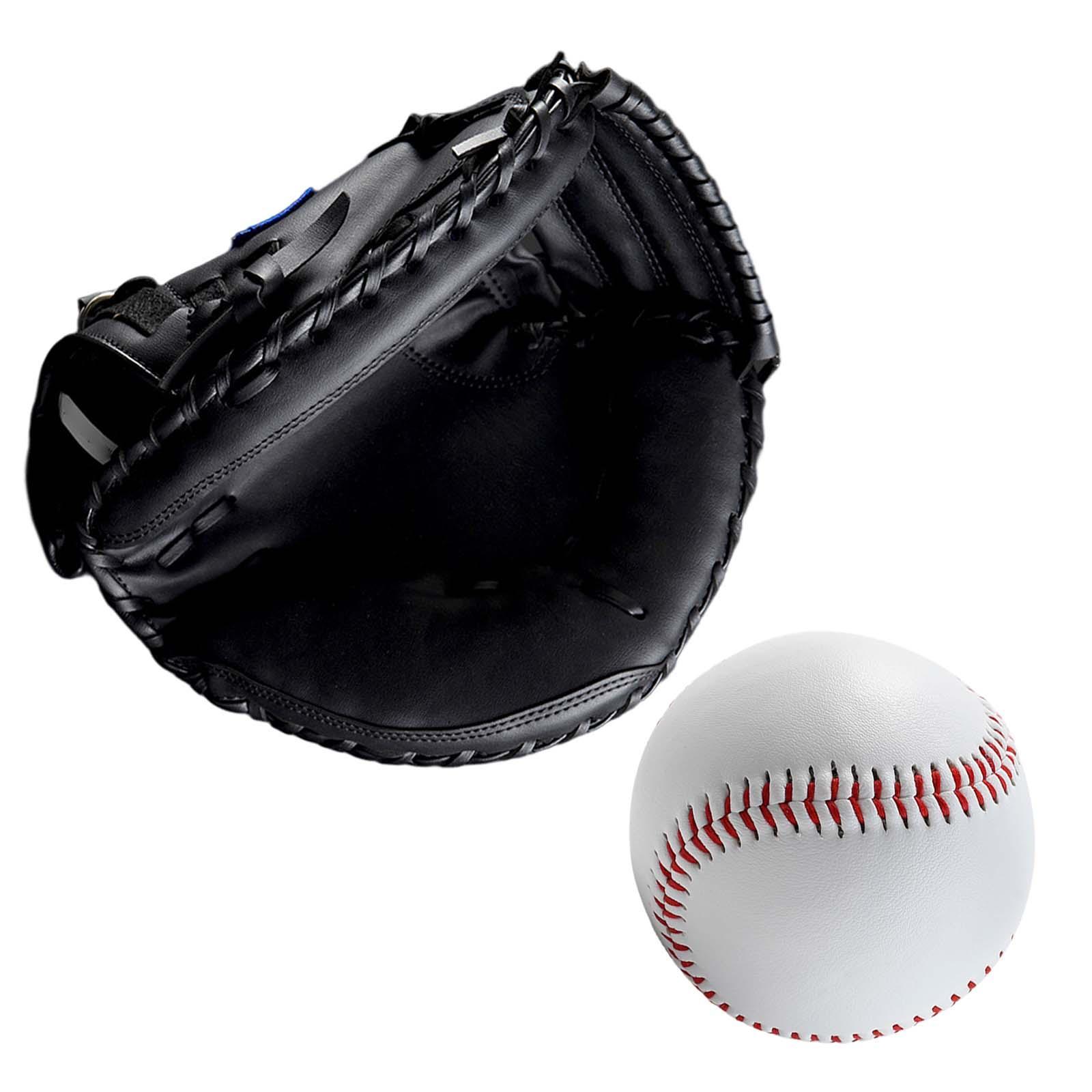 Baseball Catcher Gloves PU with Baseball Ball Teeball Glove Men Women Unisex