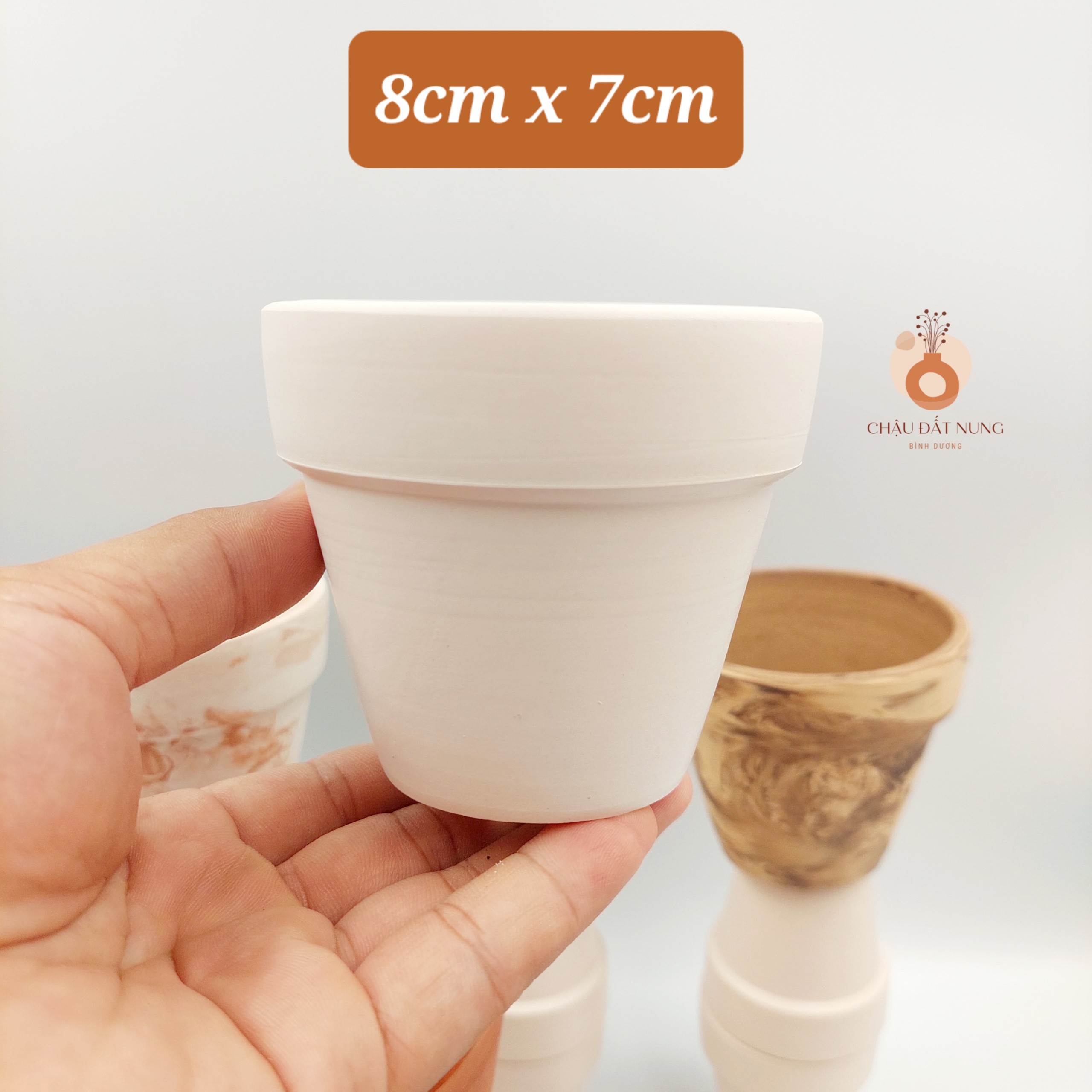 Chậu đất nung, chậu sen đá - Ly gờ 87, miệng chậu 8cm, chiều cao 7cm