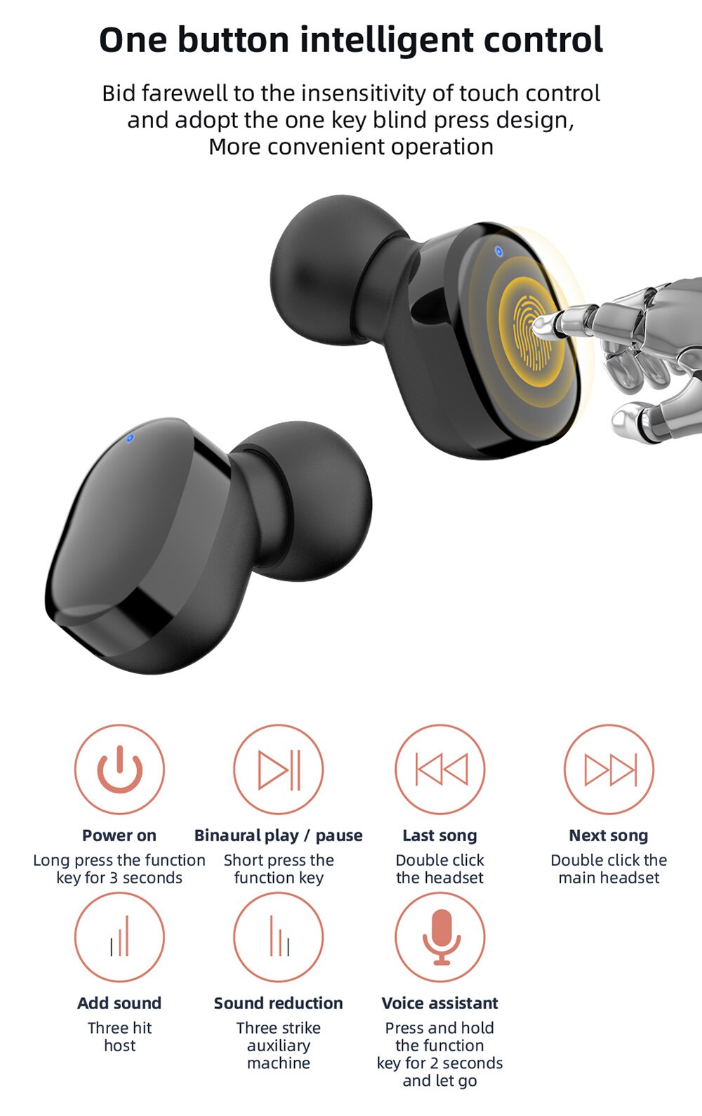 Tai Nghe Bluetooth Không Dây Lord Tiger Bluetooth 5.3 TWS Micro Ghi Âm Điện Thoại - Hàng Chính Hãng