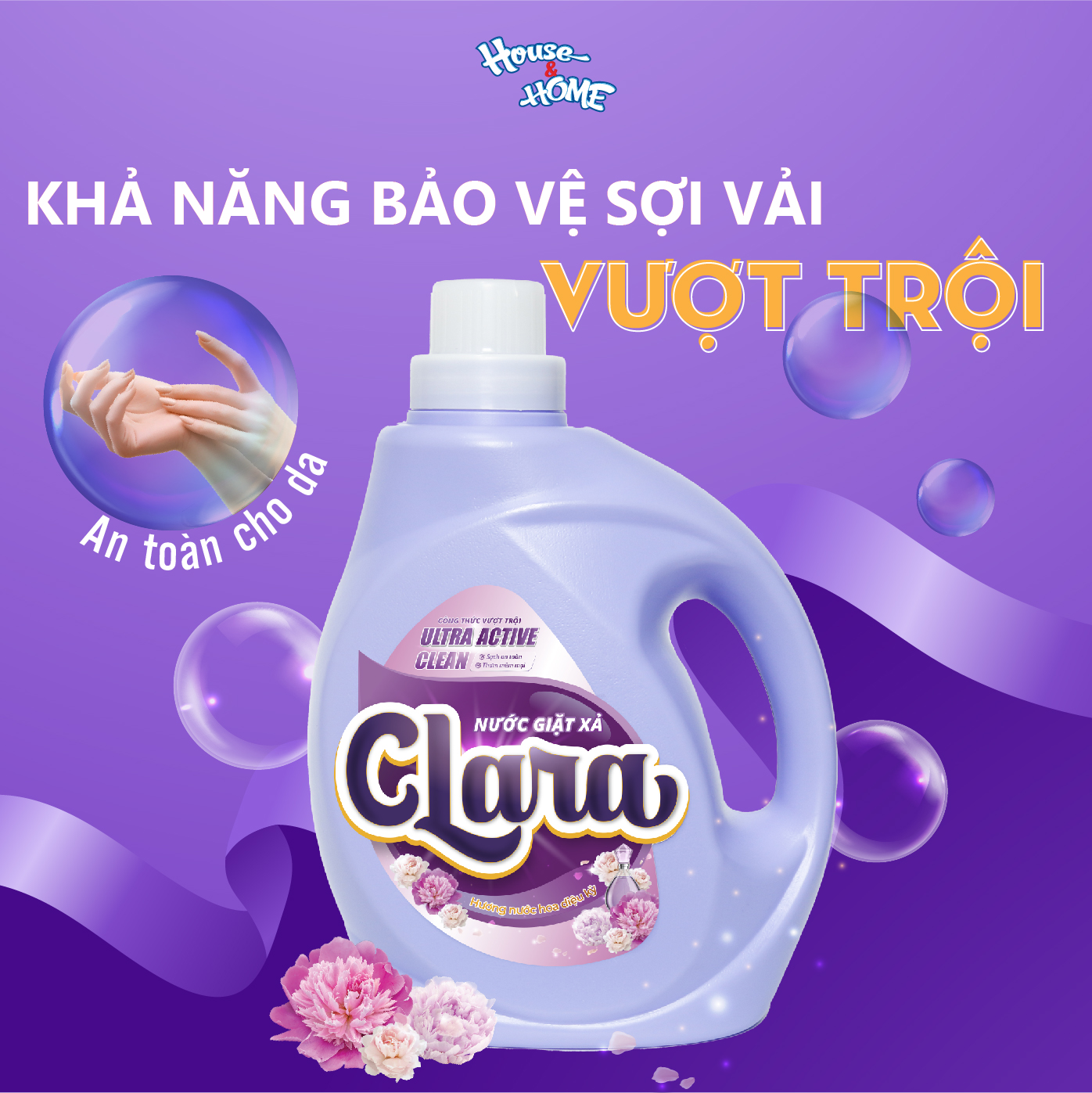 Nước giặt xả Clara hương nước hoa can 2,6kg