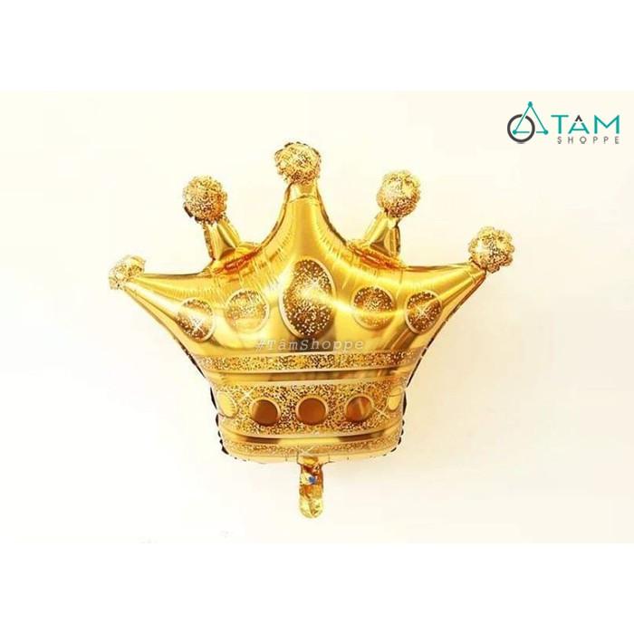 SET 2 Bong bóng trang trí hình vương miệng Hoàng gia Vàng Gold