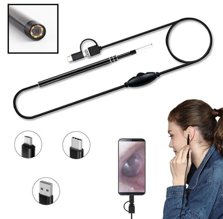 Dụng Cụ Lấy Ráy Tai Tích Hợp Camera Mini Visual Earpick Có Thể Sử Dụng Tất Cả Các Dòng Điện Thoại