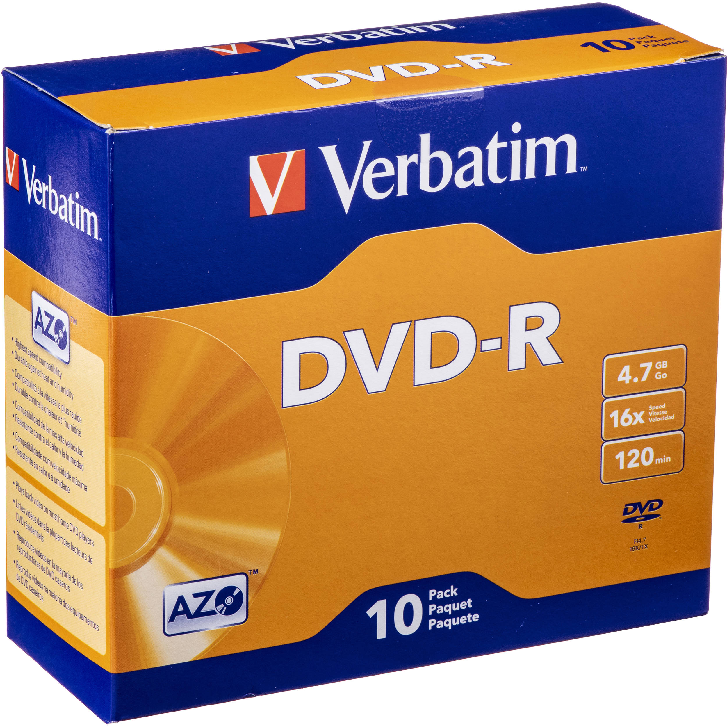 Đĩa Verbatim DVD-R 16X 10pk SC ( 95099)- Hàng Chính Hãng