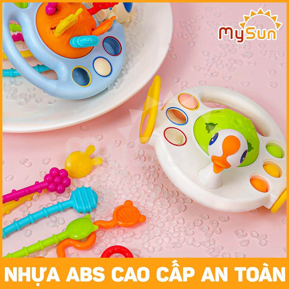 Đồ chơi trẻ bé sơ sinh 1 2 3 4 5 6 tháng tuổi thông minh cầm nắm phát triển tư duy trí não MySun