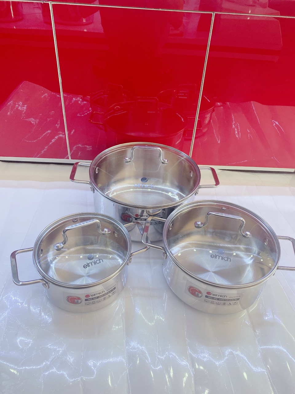 Nồi inox liền khối Elmich Trimax XR EL-3843 size 16, 20, 24cm