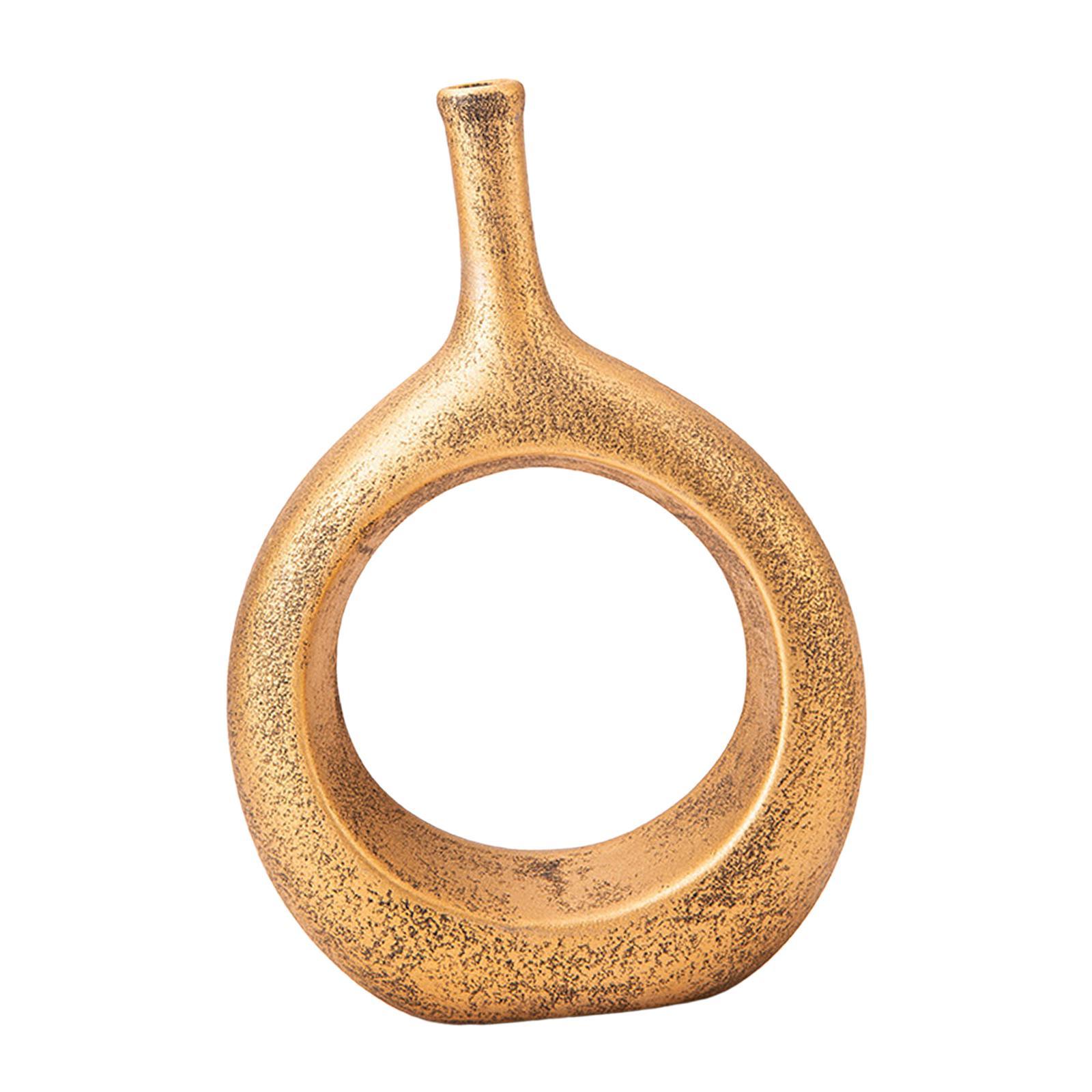 Donut Vase Home Bedroom Tabletop Flower Vase with Hole Office Decorative