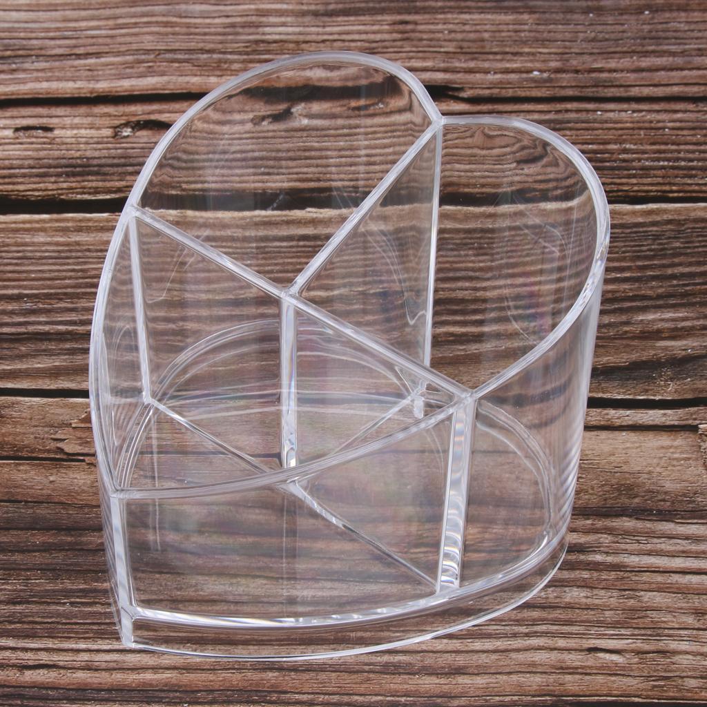 Acrylic Bathroom Office Accessories Holder - 3 Compartment Cosmetic Organizer For Jewelry Makeup Brush Lipstick Pens Pencils