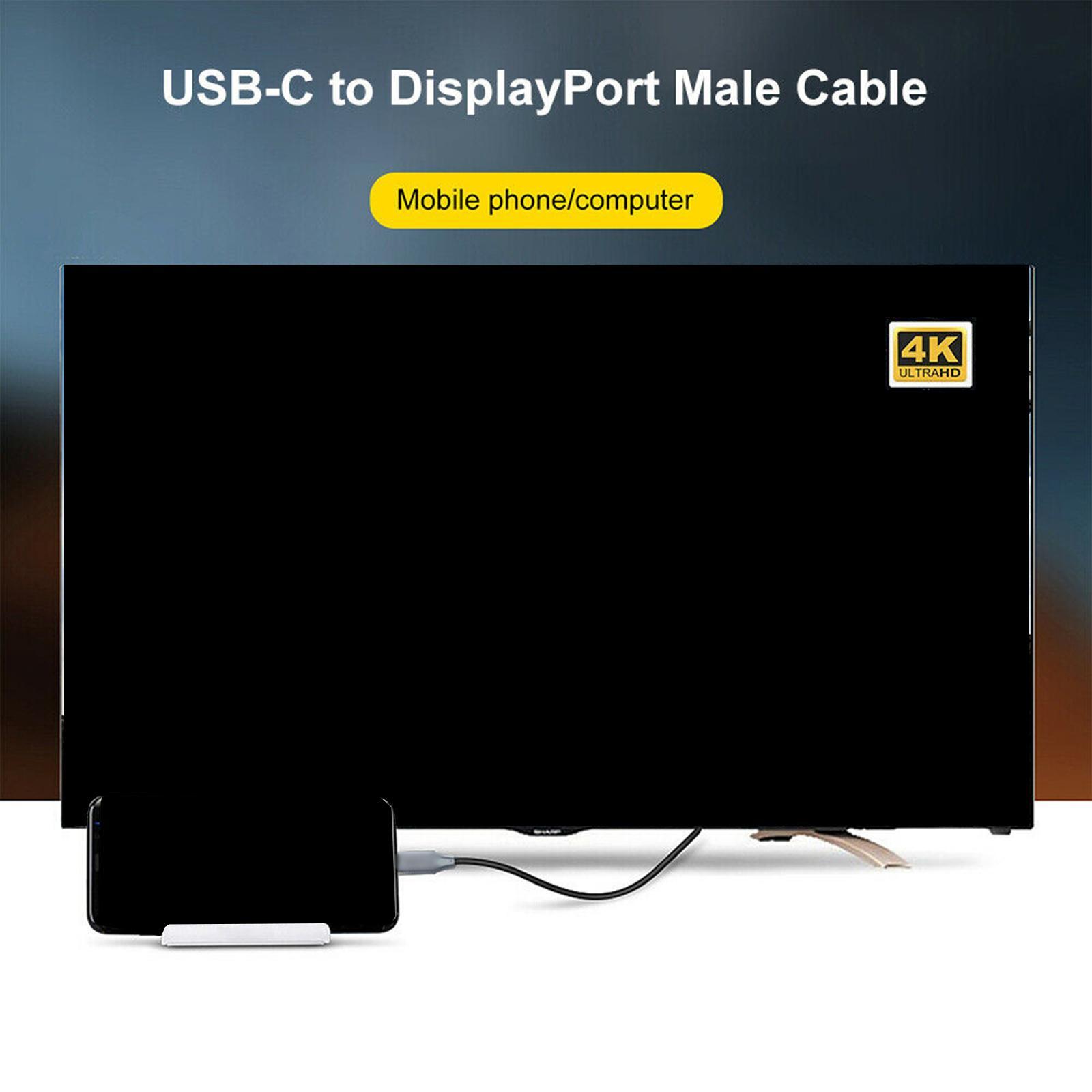 Type C USB C Male to DisplayPort Adapter Converter 8K 60Hz for MacBook Pro