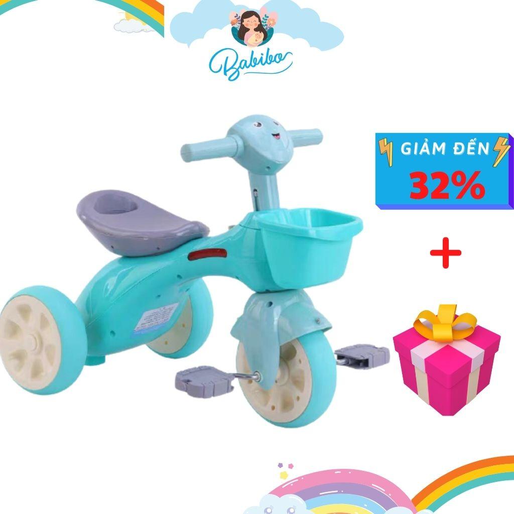 Xe đạp 3 bánh cho bé BabiboKids, xe chòi chân phù hợp cho bé từ 1 đến 5 tuồi có nhạc có đèn chất liệu nhựa an toàn