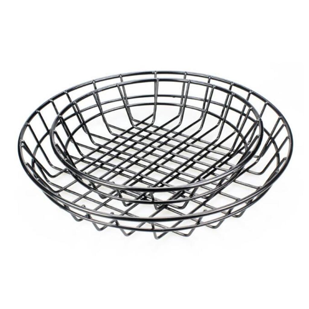 2x S Metal Fast Food Baskets Restaurant Serving for Sandwiches Fries Chips