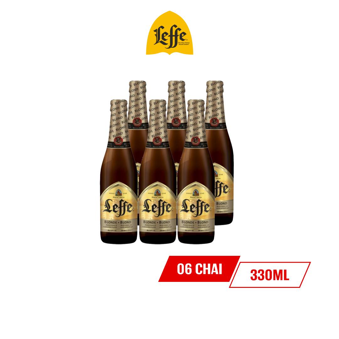 Lốc 6 Chai Bia Leffe Blonde (Leffe Vàng) (330ml/Chai)