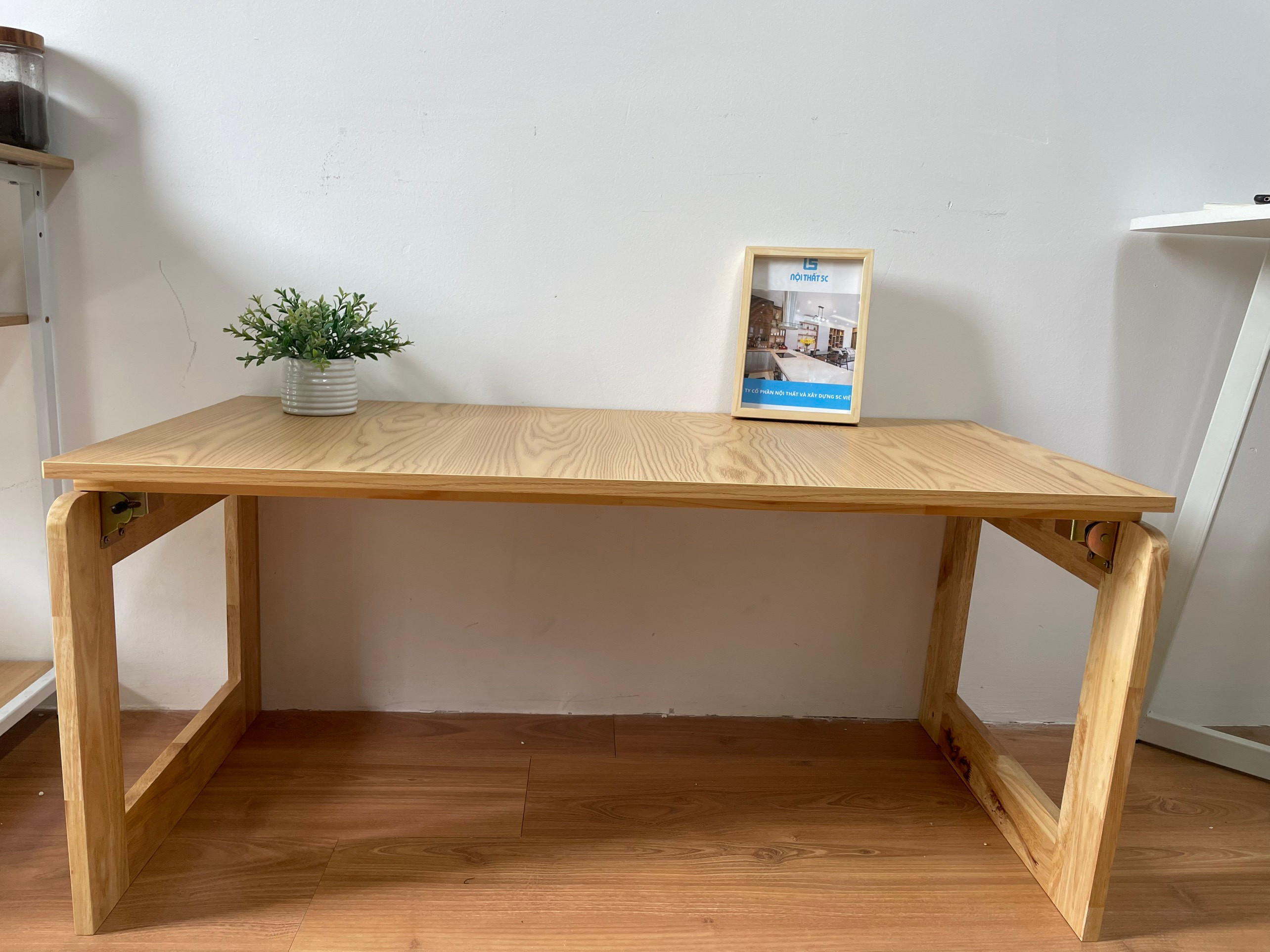 Bàn trà gỗ gấp gọn kiểu Nhật 100x48cm, bàn sofa ngồi phòng khách hoặc dùng học tập làm việc dễ dàng tiện lợi