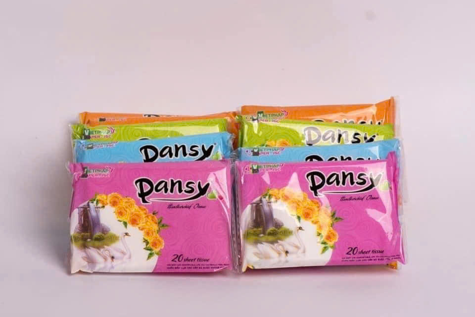 Lốc 10 gói khăn giấy khô PANSY dạng ví bỏ túi tiện dụng 20 tờ/gói, mềm mịn dùng 1 lần Giấy Ăn