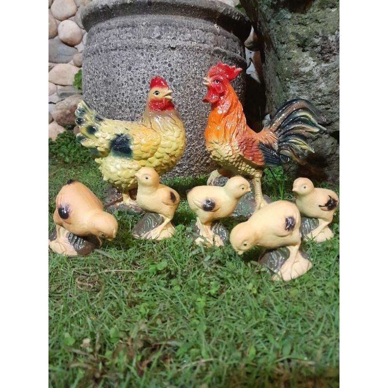 Gà Trống Gà Mái- Đàn Gà Gốm Sứ- Gà Gốm Sứ Bát Tràng Cao Cấp Đẹp Sắc Nét