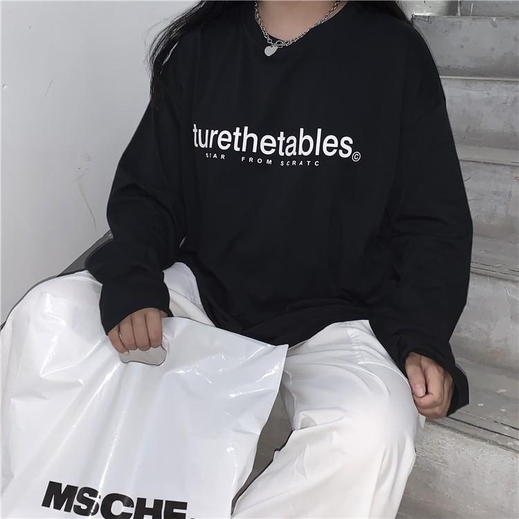 Áo thun dài tay TURETHETABLES phông Unisex nam nữ tee oversize form rộng pull Ulzzang Streetwear Hàn Quốc vải mềm