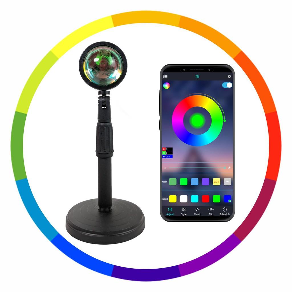Đèn Sunset L11 điều khiển bằng app tzumiLED trên smartphone -Có tới 16 triệu màu, nhiều chế độ nháy theo nhạc hot tiktok