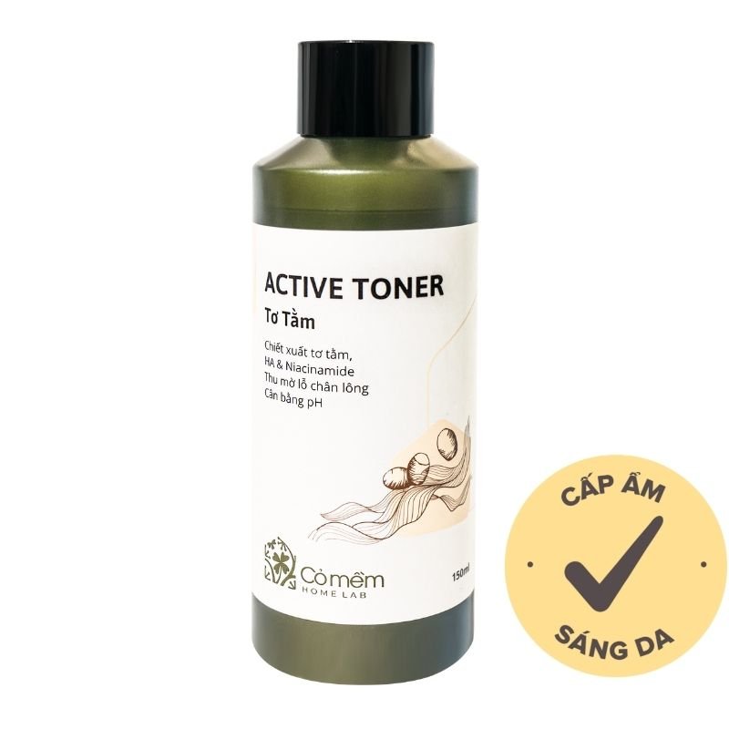 Active Toner Tơ Tằm Thu Mờ Lỗ Chân Lông Cỏ Mềm 150ml