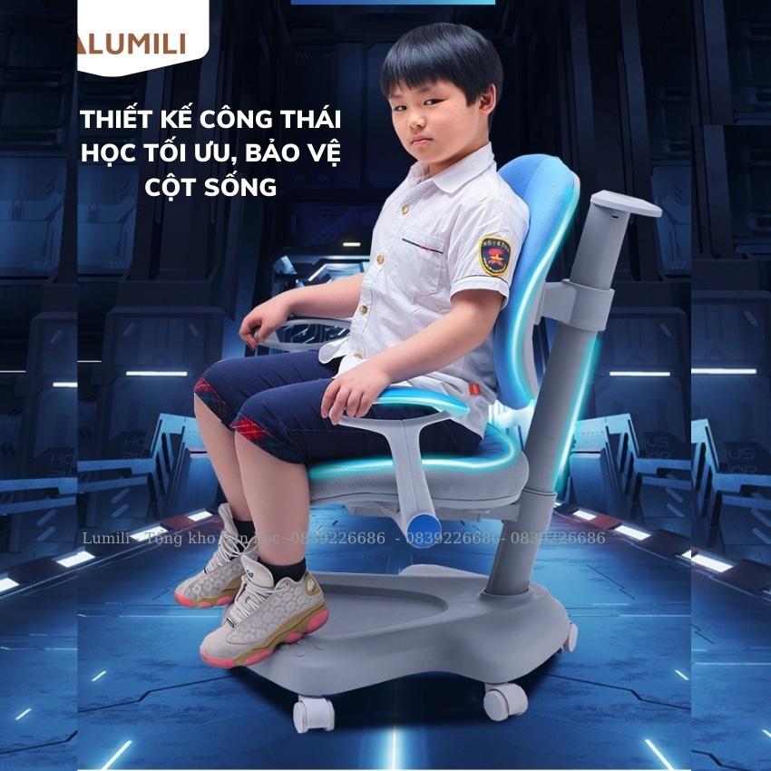 Ghế ngồi học chống gù chống cận, trẻ em thông minh nâng hạ độ cao điều chỉnh ba chiều, đệm cao su êm ái