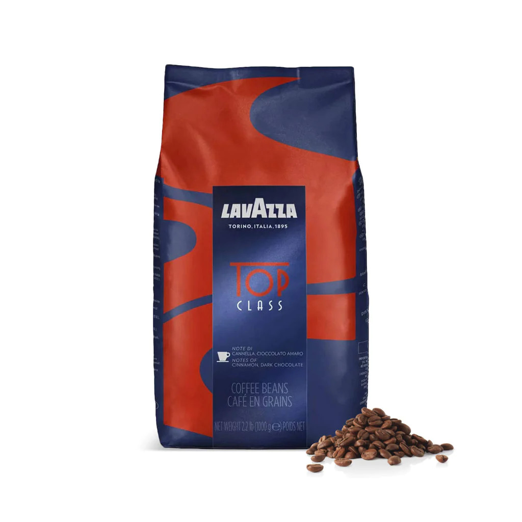 Cà phê hạt Lavazza Espresso Top Class Coffee Beans [Made in Italy] - 1kg - 50% Robusta và 50% Arabica , hương vị chocolate, quế.