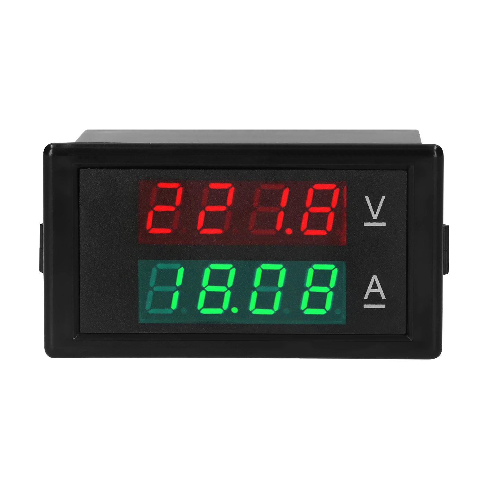 Digital Voltmeter Ammeter Voltage Current Tester Gauge Volt Amperage Tester Meter Amp Detector Red Green Dual Display