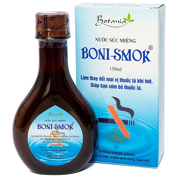 Nước Súc Miệng cai hút thuốc BoniSmok - Giúp làm sạch răng miệng, giúp cho hơi thở thơm tho, làm giảm vị khi hút thuốc