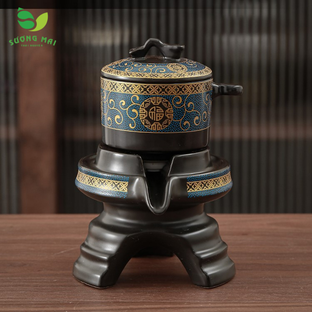 Bộ bình pha trà cối xay sm 002 - đỏ đen vàng