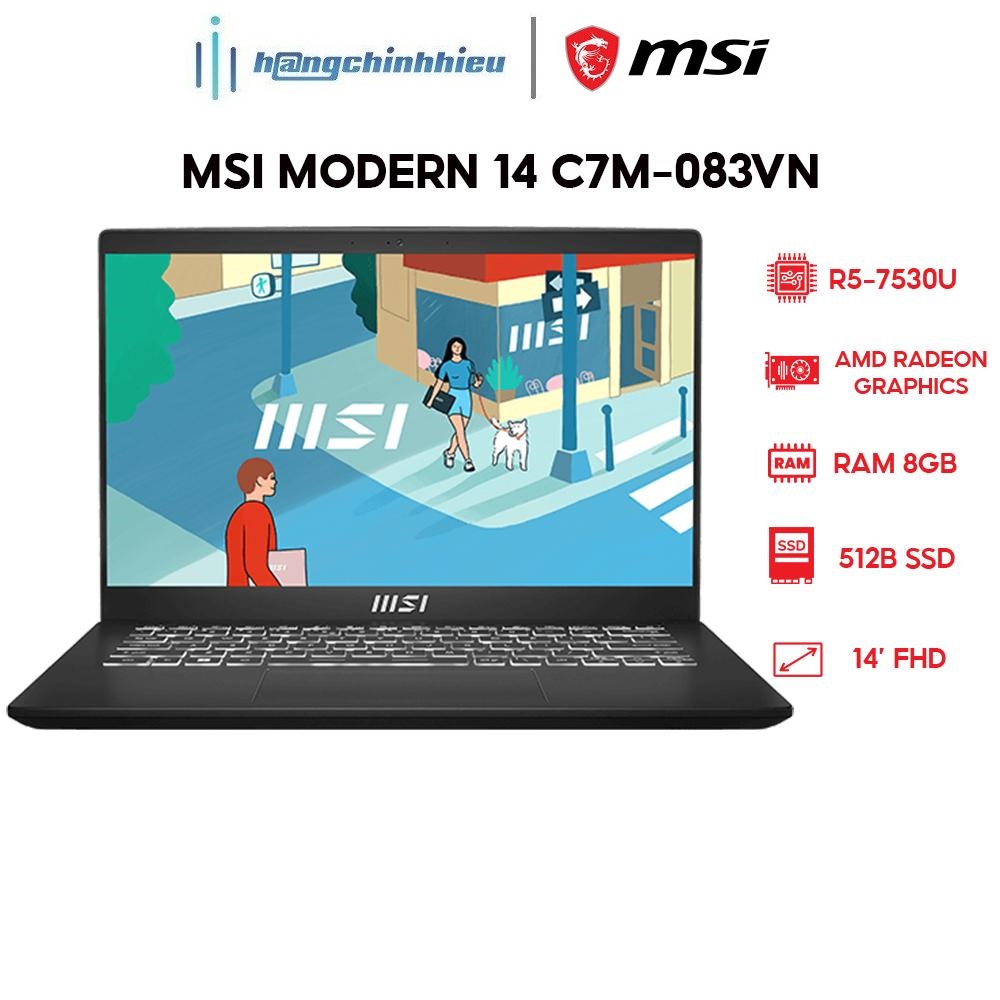 Laptop MSI Modern 14 C7M-083VN R5-7530U | 8GB | 512GB | 14' FHD Hàng chính hãng