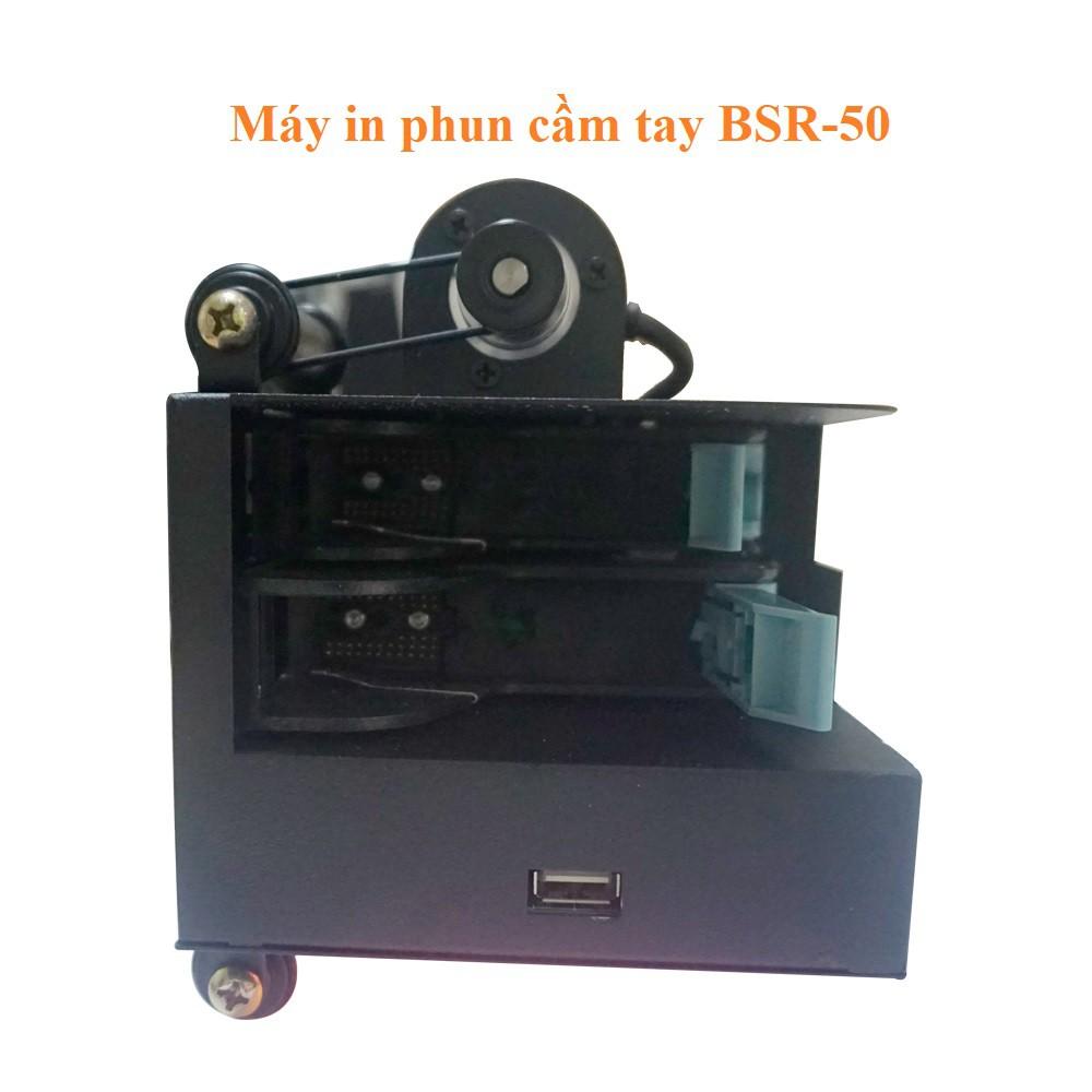 Máy in date cầm tay BSR-50 Khổ in 50mm Máy in phun cầm tay trên chai nhựa, thùng sơn, bao bì các loại, đóng date