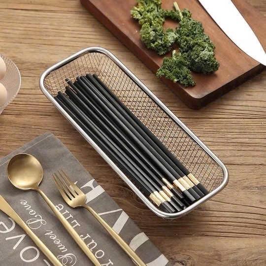 [ANHOTSHOP] Rổ Lưới Inox 304 Có Chân – Rổ Inox Đa Năng Ráo Dầu Nước, Đựng Rau Củ Đũa Tiện Lợi (Loại 1)