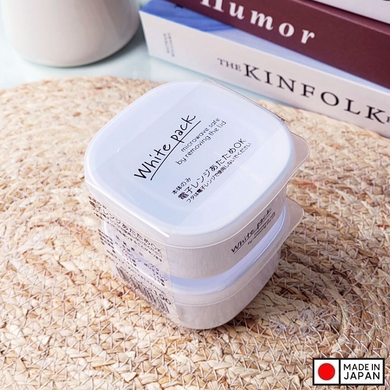 Set 02 hộp đựng thực vuông White Pack 190ml - Hàng Nội Địa Nhật Bản