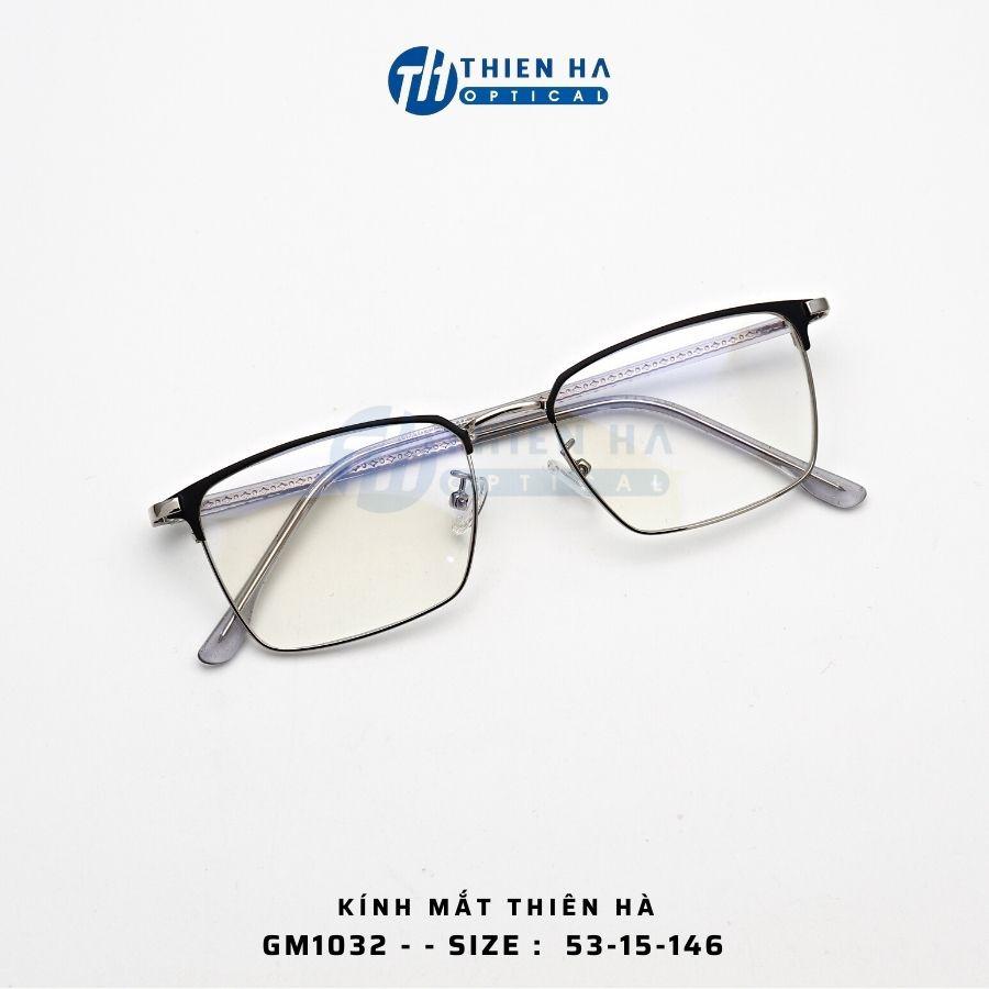 Gọng kính vuông kim loại nam nữ Thiên Hà Optical chất liệu chống gỉ, chắc chắn, nhẹ unisex nhiều màu cơ bản GM1032